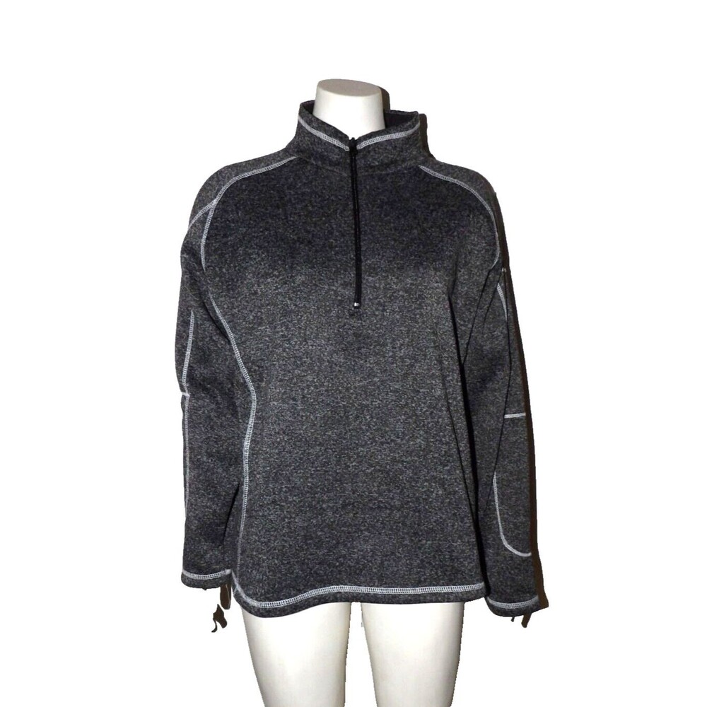Jackson Hole Outerwear 1/2 Zip Pullover Top Size Large Womens Heather Gray